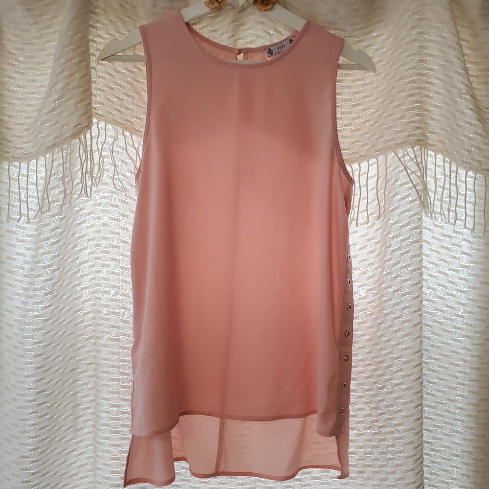 Pink Sleeveless Dress Up Shirt